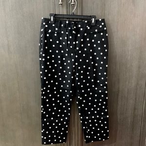 Ann Taylor Black and White Polkadot Capri Pants, Size 8